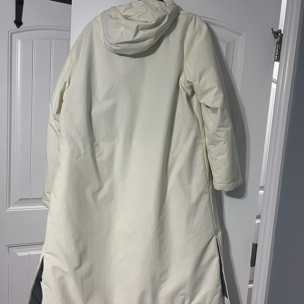 Lands' End Women's Cream Hooded Coat - Picture 3 of 8
